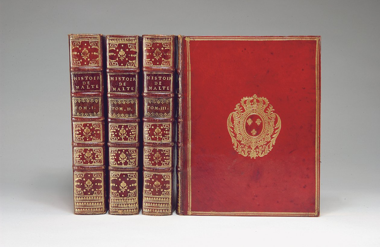 Indbinding af "The History of the Knights of Malta", af Rene Aubert Vertot, udgivet Paris, 1726 af French School