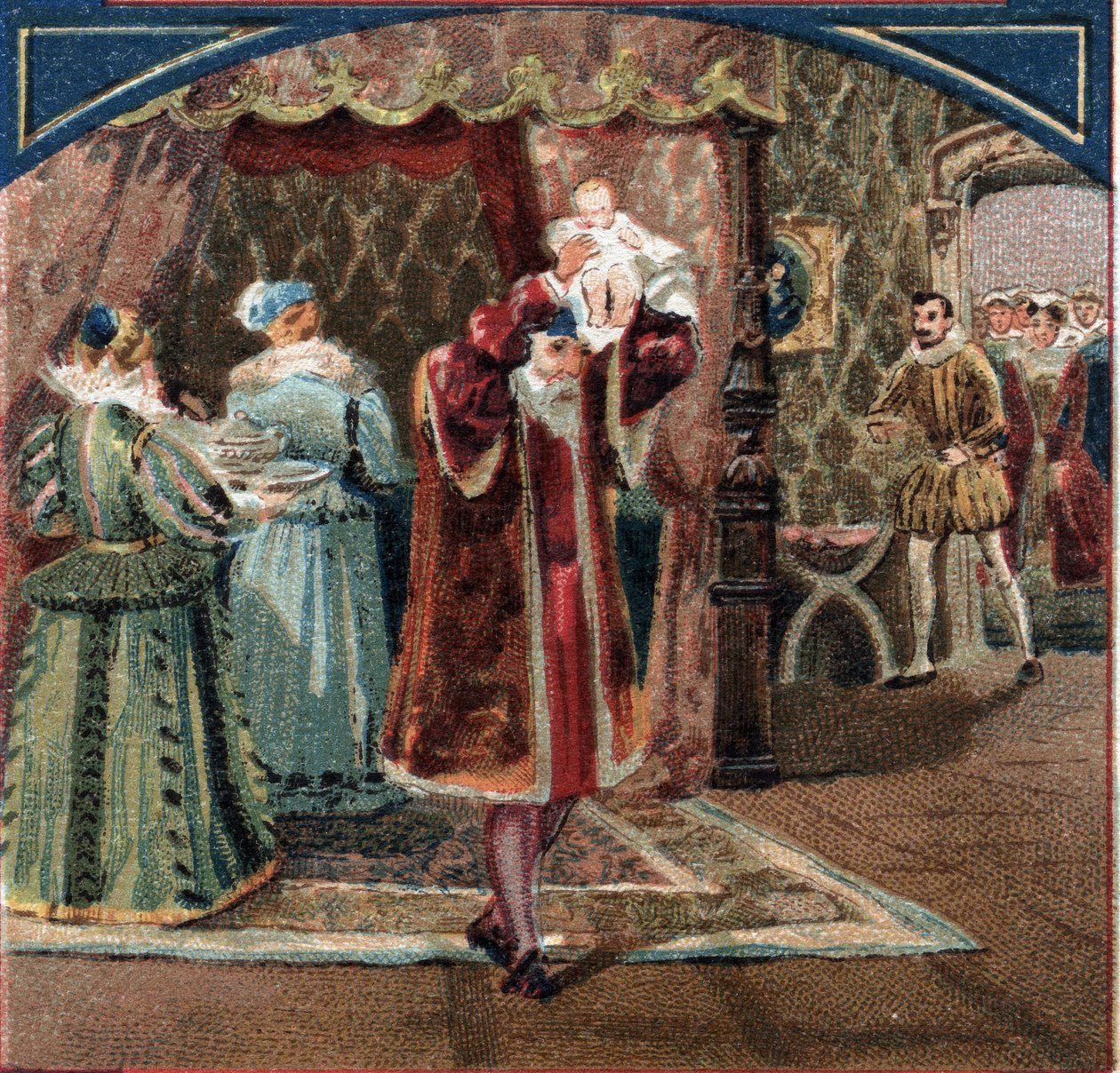 Fødsel af kong Henrik IV den 13/12/1553 på Chateau de Pau Jeanne III, kendt som Jeanne d