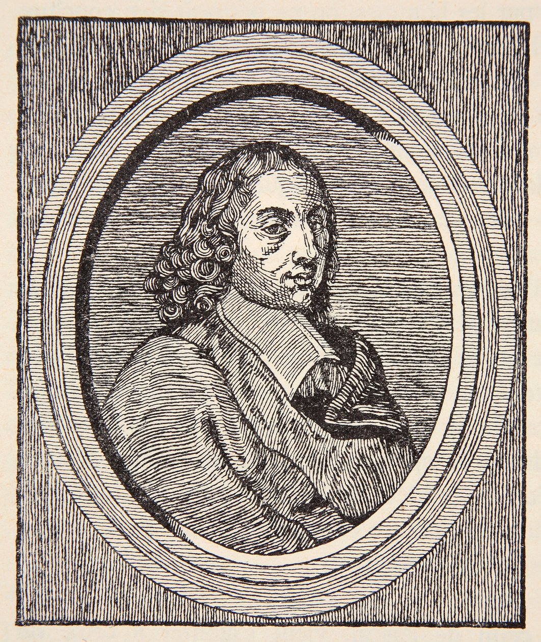 Blaise Pascal, illustration fra History of the French Nation, Sciences, bind I & II, af Gabriel Hanotaux (1853-1944), 1924 af French School