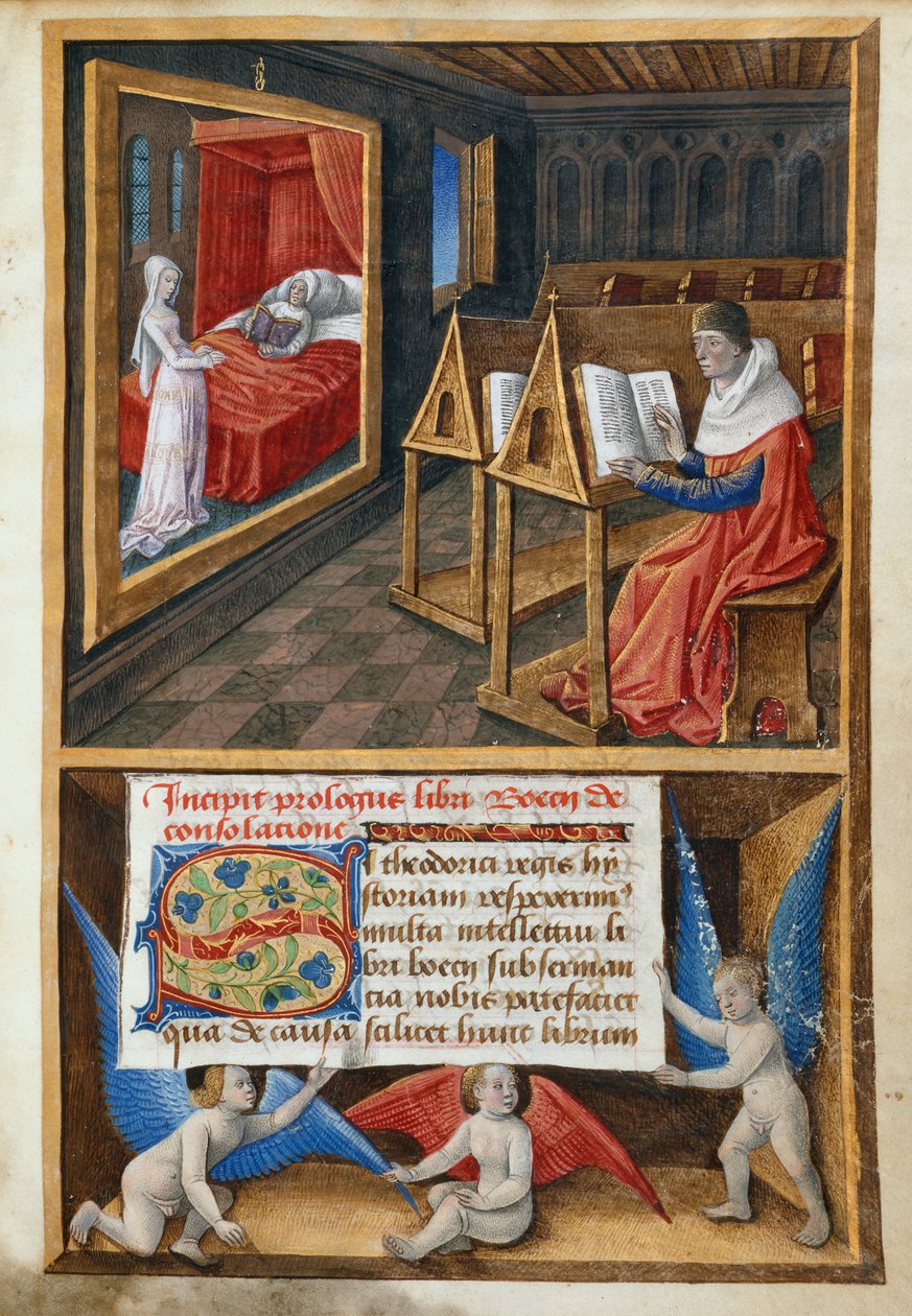 Boethius og filosofi, illustration fra 