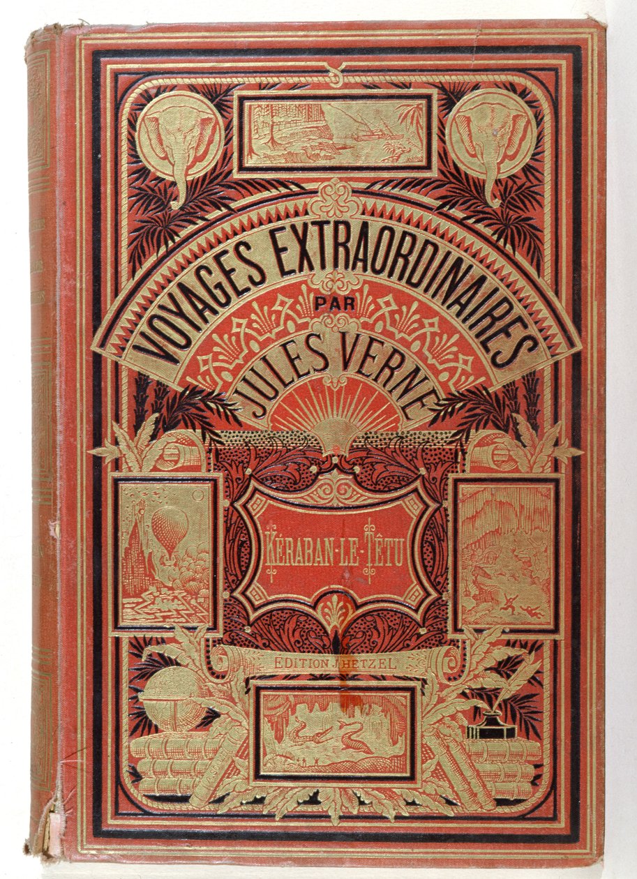 Bogomslag af Keraban the Inflexible af Jules Verne (1828-1905), udgaver Hetzel, 1883 af French School