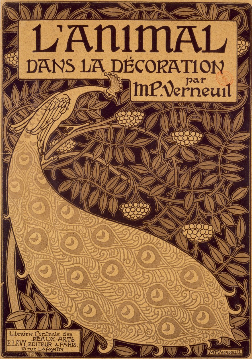 Bogjakke til LAnimal dans la Decoration af Maurice Pillard Verneuil, udgivet 1897 af French School