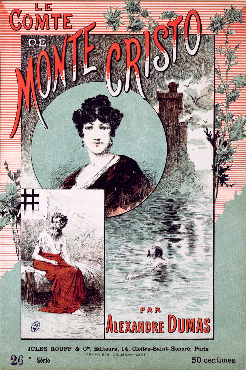 Bogomslag til Greven af ​​Monte Cristo af Alexandre Dumas Pere (1802-70) af French School