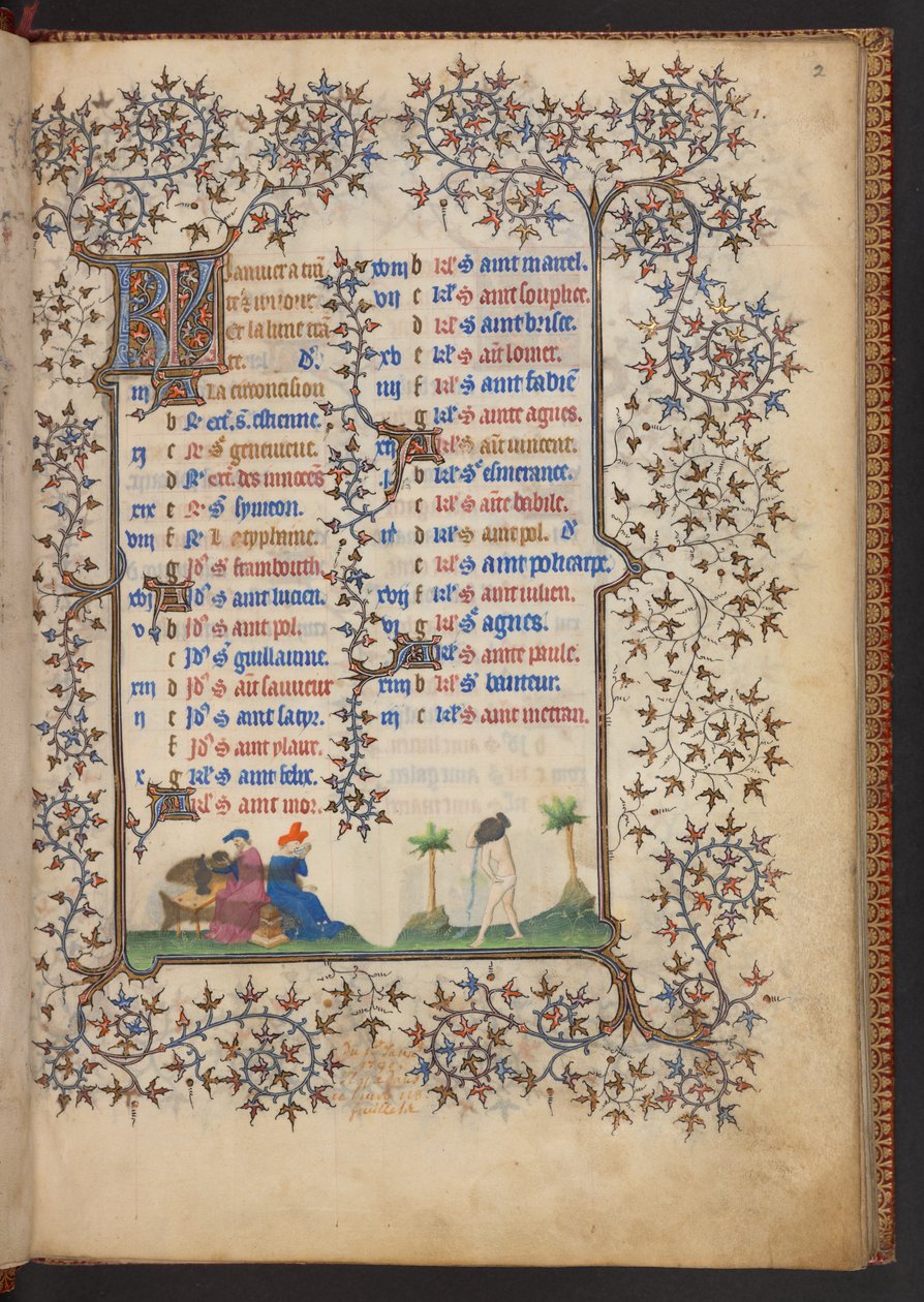 Timebog, Tilføj MS 32454 f.2r, Frankrig af French School