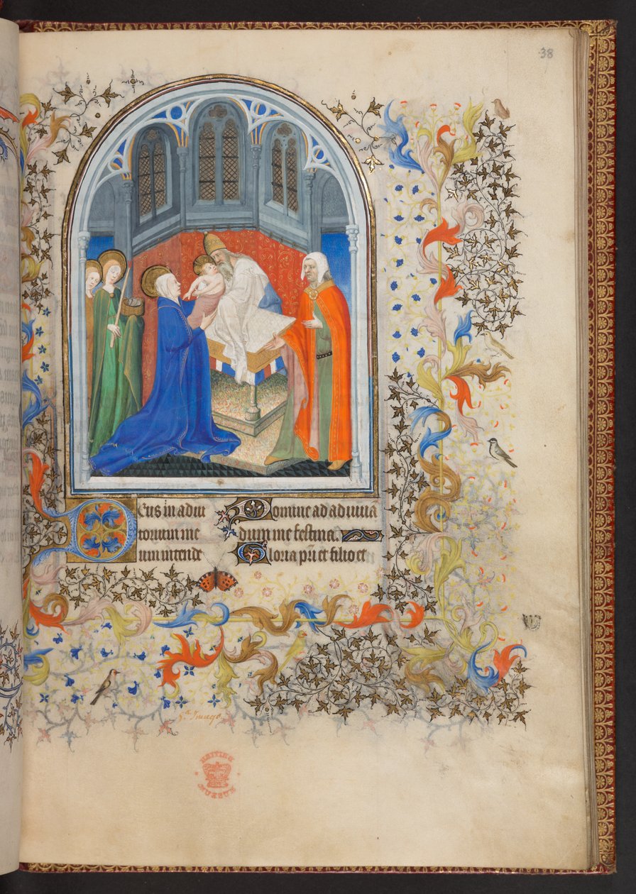Timebog, Tilføj MS 32454 f.38r, Frankrig af French School