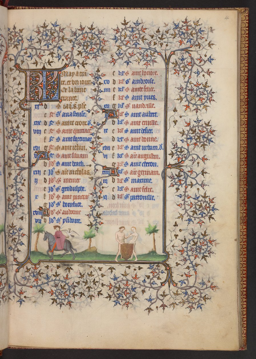 Timebog, Tilføj MS 32454 f.4r, Frankrig af French School