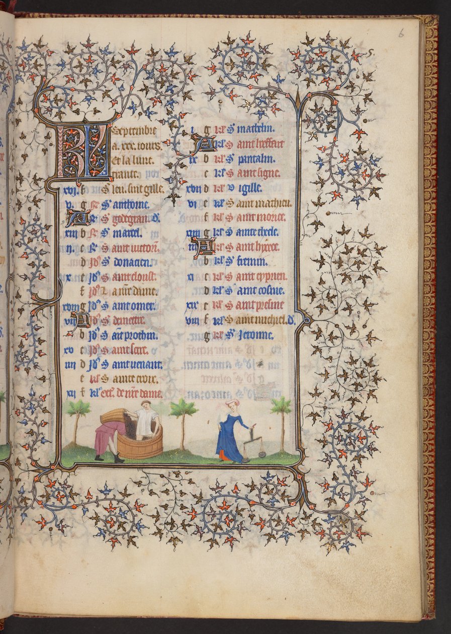Timebog, Tilføj MS 32454 f.6r, Frankrig af French School