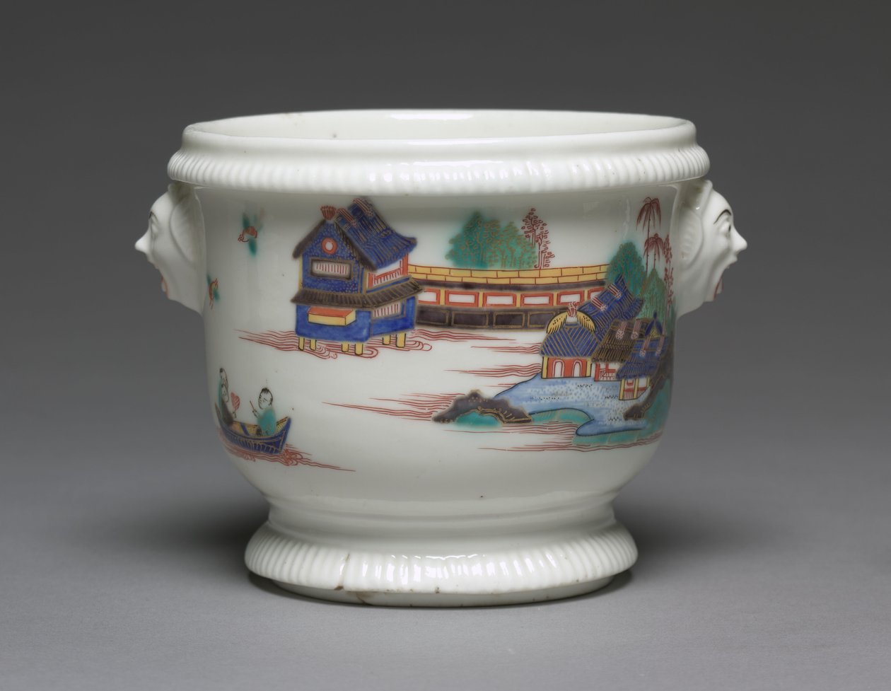 Flaskekøler, fremstillet af Saint Cloud Porcelain Factory, Frankrig, ca. 1725-1735 af French School