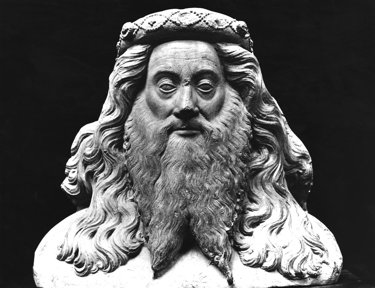 Buste fra begravelsesstatuen af Jean II de Vienne (d.1435), Seigneur af Pagny, med tilnavnet med det lange skæg, original fra det 15. århundrede (gipsafstøbning) af French School