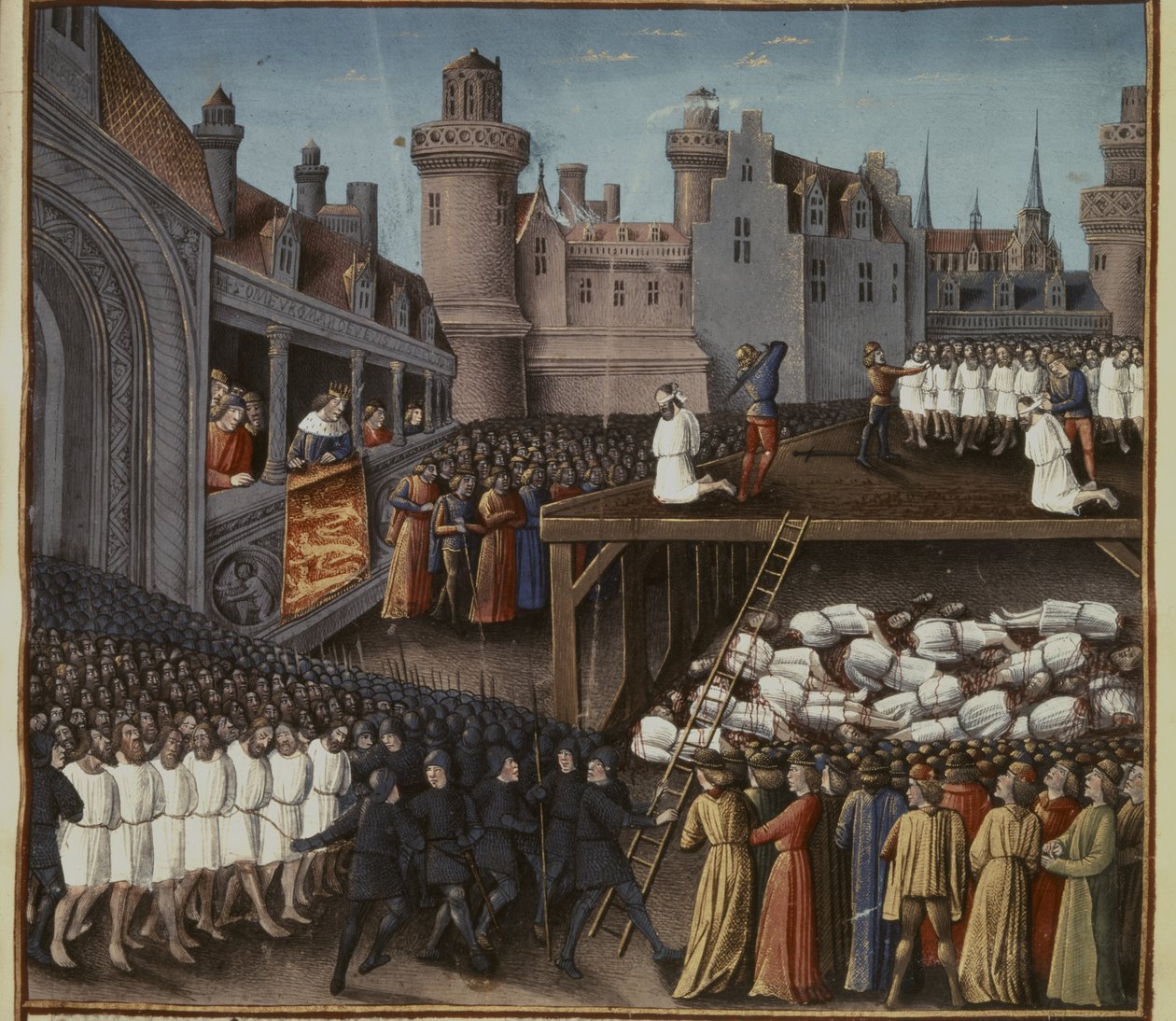 KRUSADER: Richard I ser halshugningen af den muslimske garnison i Acre den 20... af French School