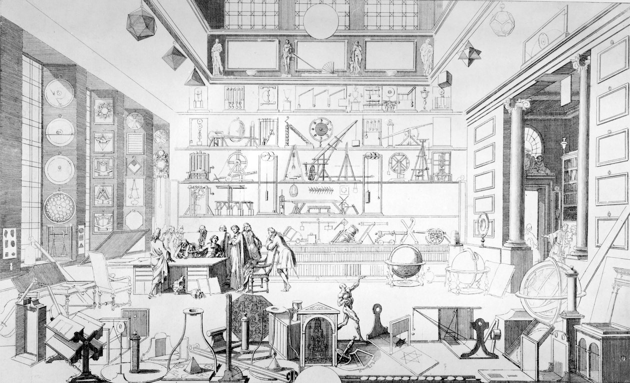Geometrisk kabinet af hr. le Clerc, 1710-1712 af French School