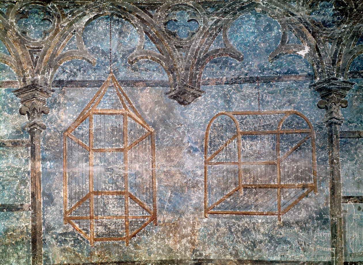 Bure og arkitektoniske detaljer fra pavens soveværelse, 1334-62 af French School