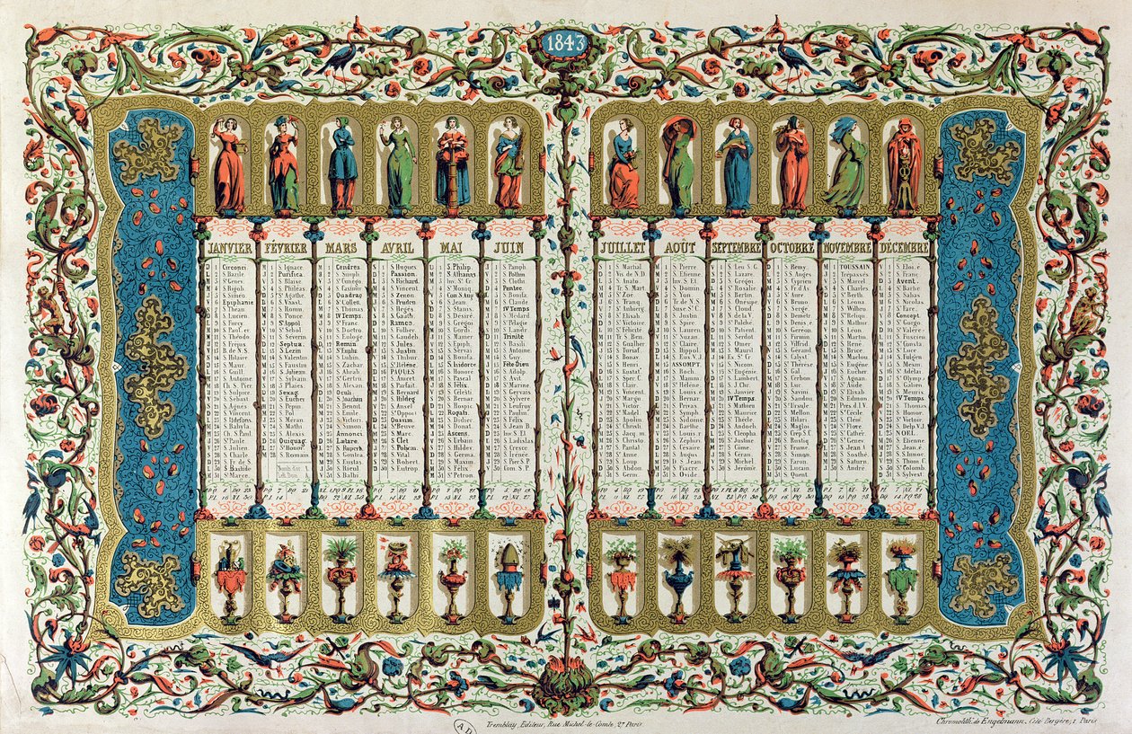 Kalender for 1843 af French School
