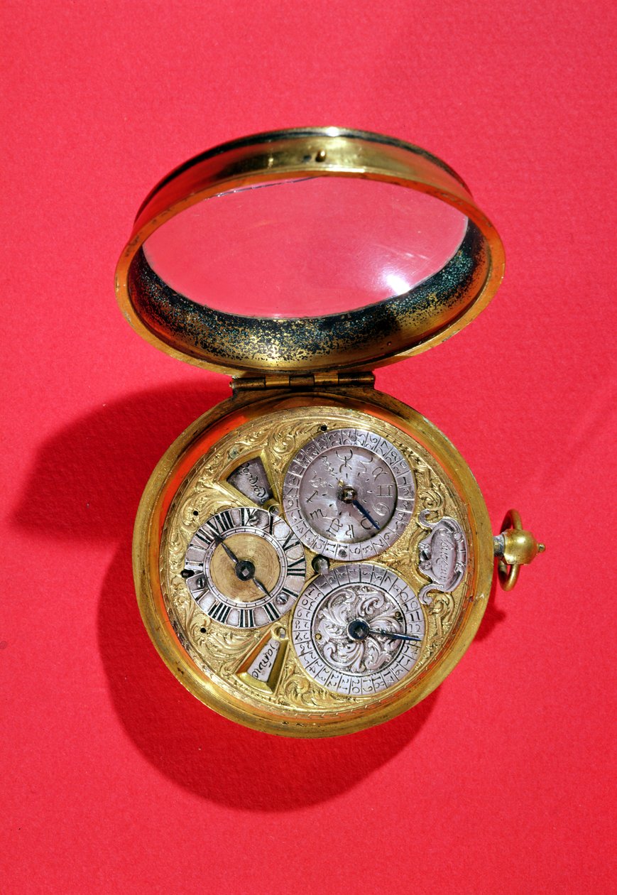 Kalenderur, ca. 1690 (forgyldt messing) af French School