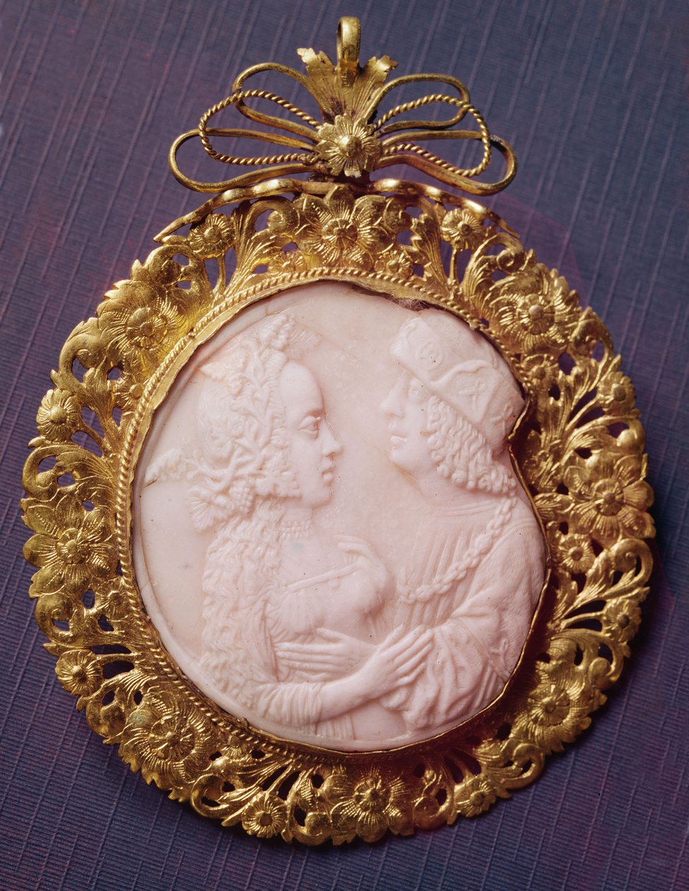 Cameo med to portrætter (elfenben og sølvtøj) af French School