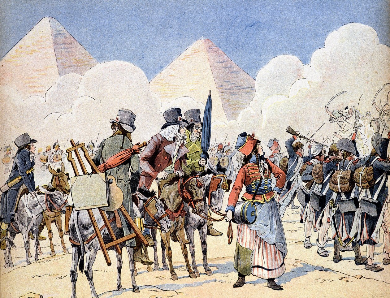 Kampagne (Ekspedition) af Egypten (1798-1801): den franske hær i Egypten under Napoleon Bonaparte: kunstnerne, der følger hæren af French School