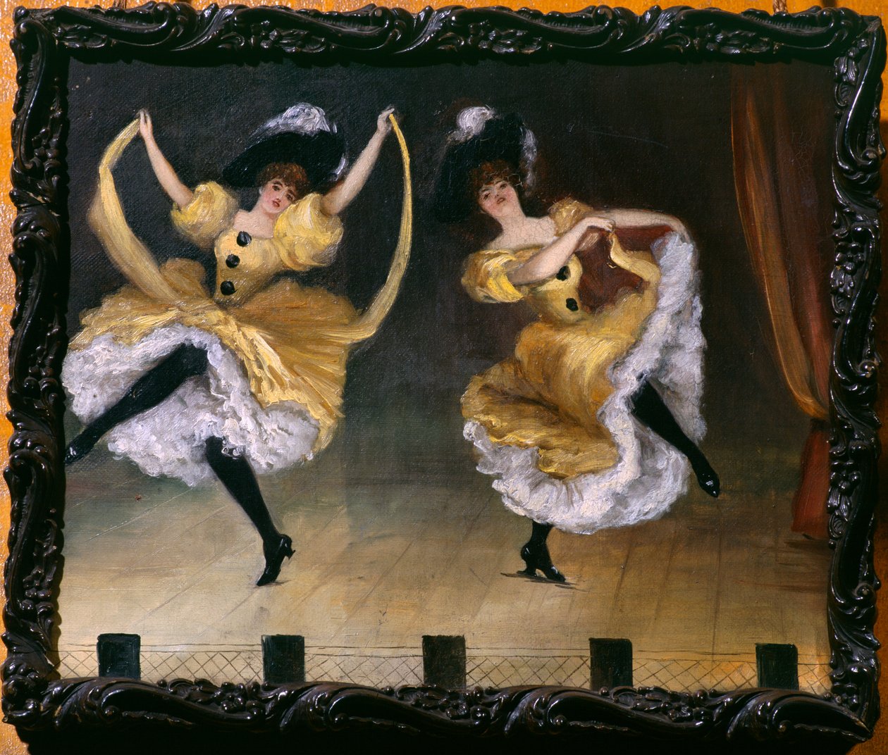 Cancan Dancers (olie på lærred) af French School