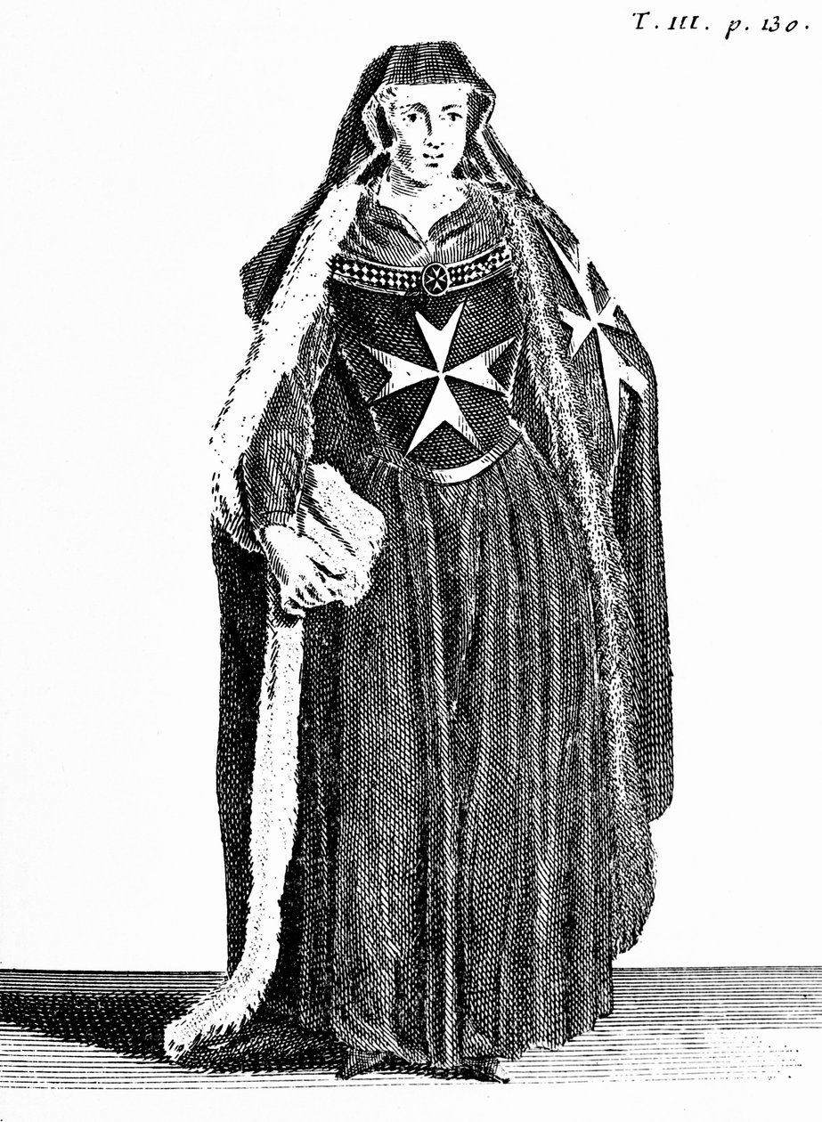 Kanoninde af Johannesordenen af Jerusalem under den rhodiske periode, illustration fra 