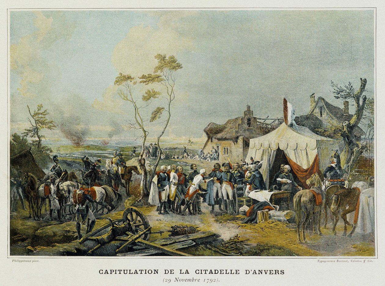 Kapitulation af Citadellet i Antwerpen (Flandern, Belgien), 29. november 1792. af French School