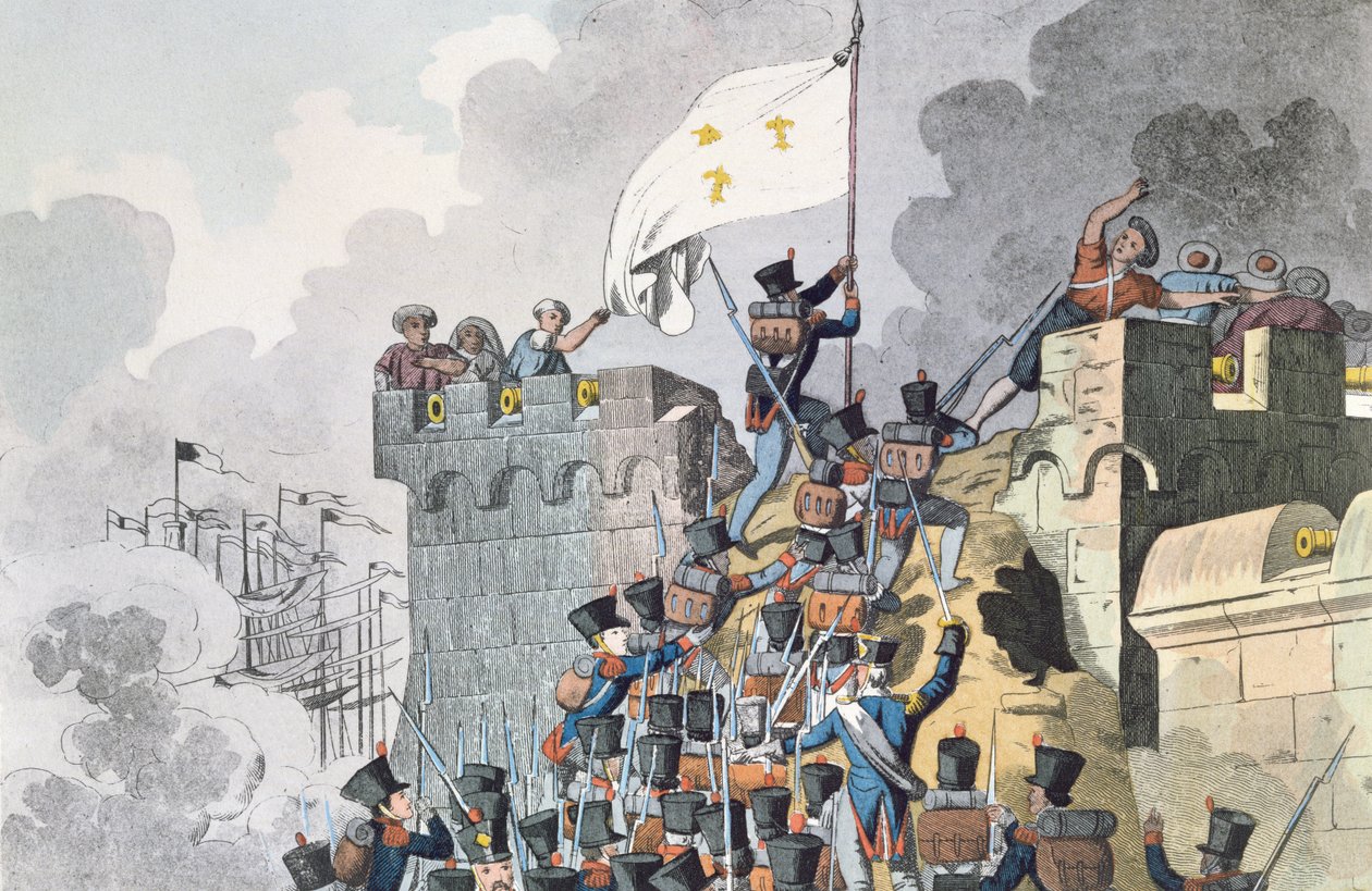Tilfangetagelse af kejserfortet i Algier i 1830 af French School
