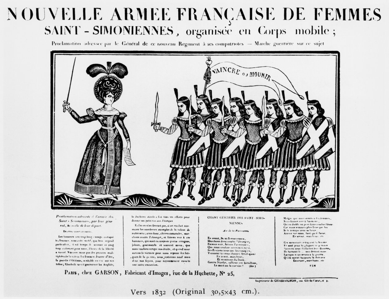 Karikatur af den nye franske hær af Saint-Simonian kvinder, ca. 1832 af French School