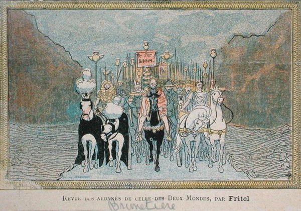 Karikatur af den franske litteraturkritiker, Ferdinand Brunetiere (1849-1906), ca. 1900 (farve litho) af French School