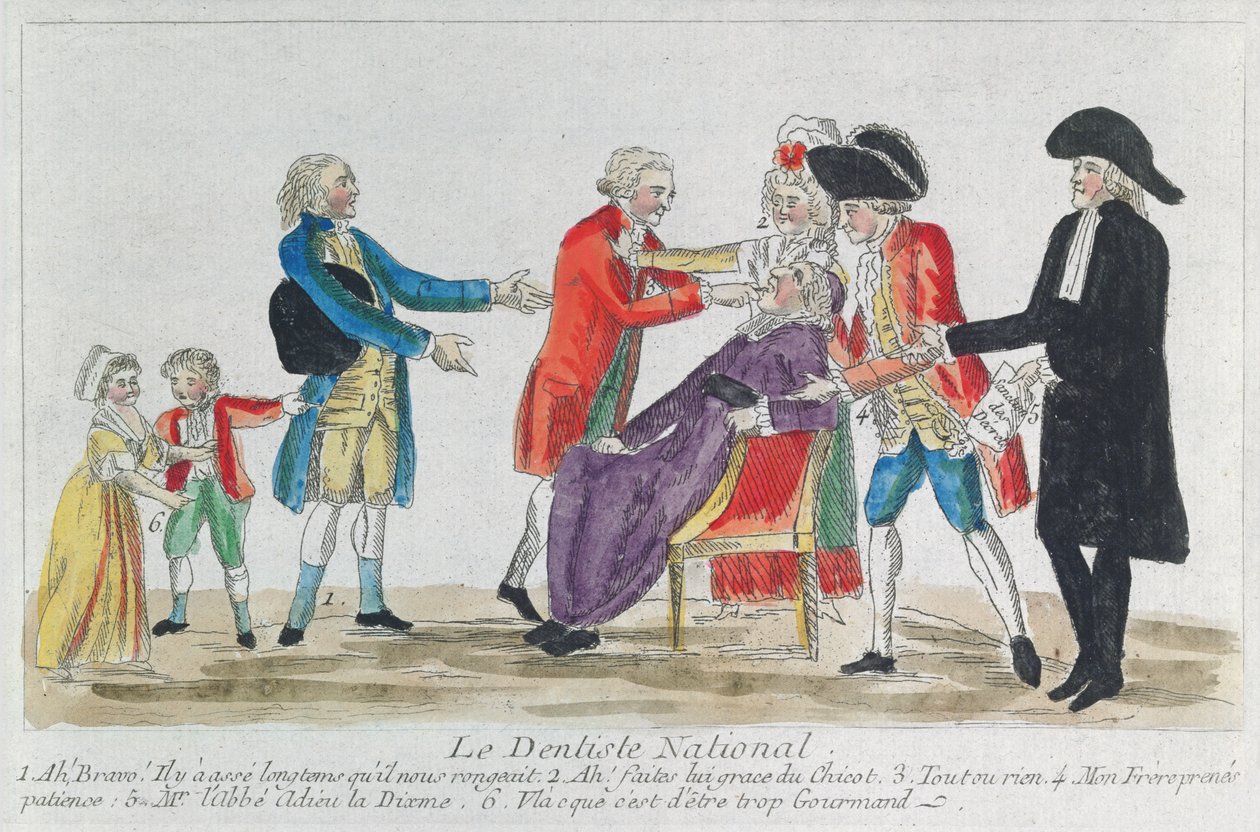 Karikatur af nationaliseringen af kirkens ejendom i Frankrig under den franske revolution, 1792 af French School