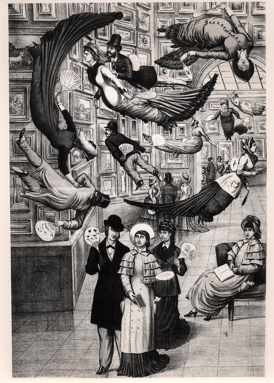 Karikatur af besøgende til Paris Salon i 1880 af French School
