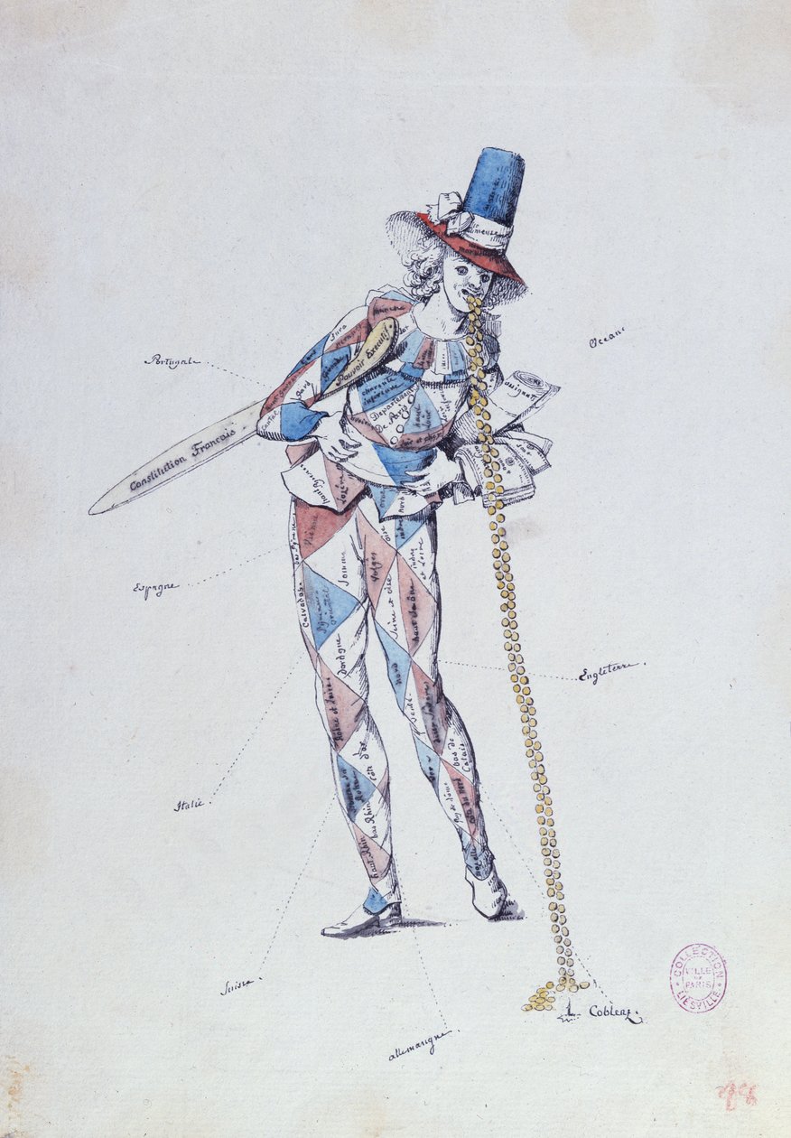 Karikatur satirerende franske aristokratiske emigranter, ca. 1792 af French School