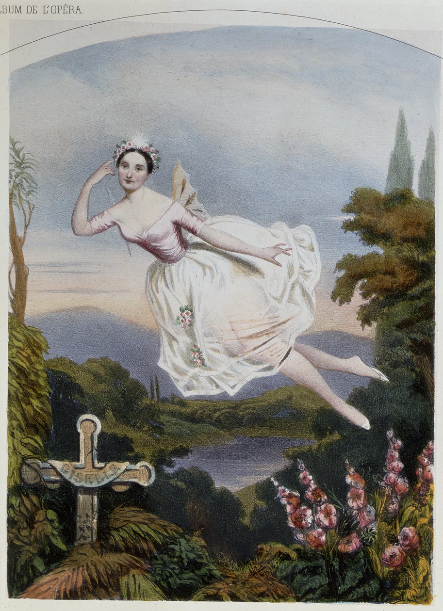Carlotta Grisi (1819-99) som Giselle, fra balletten af samme navn af Adolphe Adam (1803-56) af French School