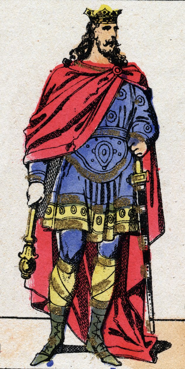 Karolingiske dynasti: Portræt af Ludvig I sagde den fromme eller "" Debonnaire" (778-840) konge af Frankerne fra 814 til 840. Epinal billeddannelse fra slutningen af det 19. århundrede. Privat samling. af French School