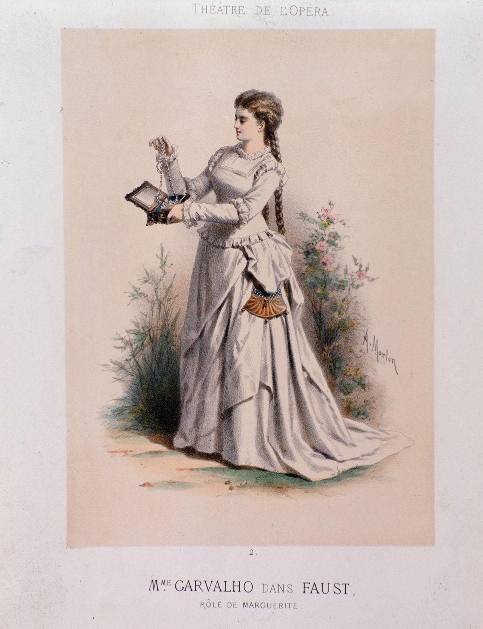 Carolyne Carvalho (1827-1895) fransk sopran med Margherita i Faust af Charles Gounod (1818-1893) af French School