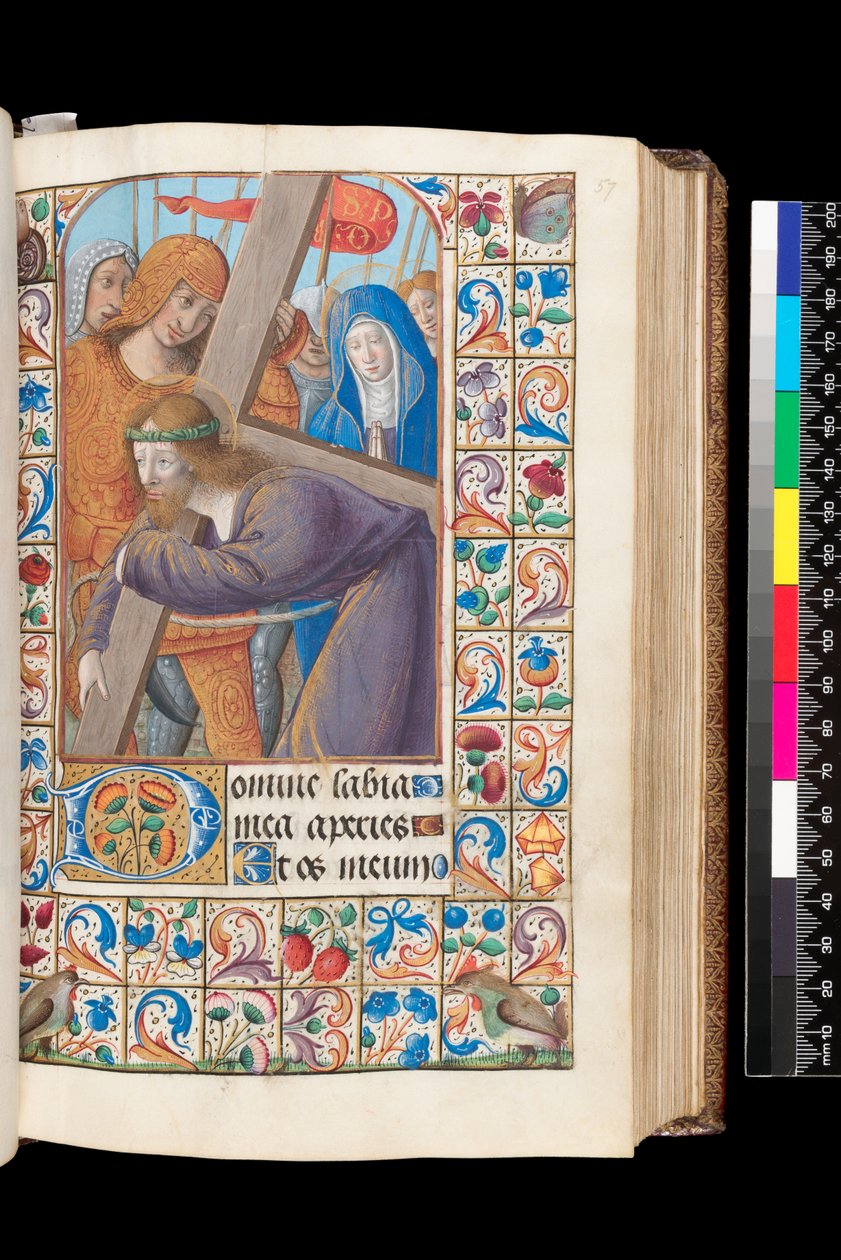 Korsbæringen fra Timebogen, MS 92 f.57r, Vestfrankrig af French School