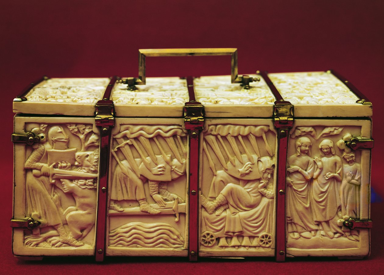 Kist med scener fra romansk litteratur, 1330