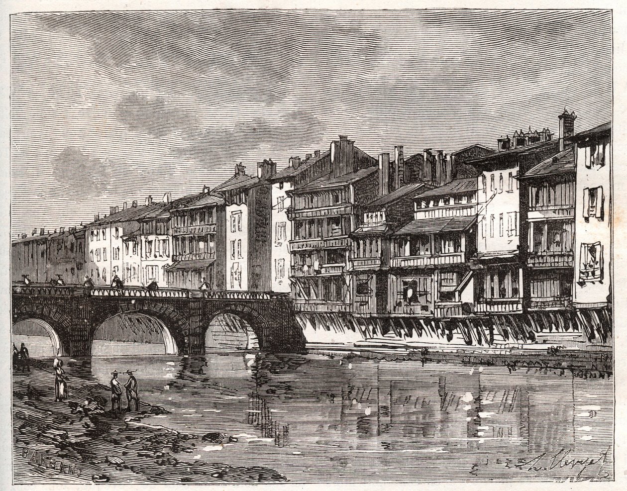 Castres - Languedoc-Roussillon-Midi-Pyrenees - gravering i "La France illustree: geografi, historie, statistisk administration" af V.-A. Malt-brun. 1884 af French School