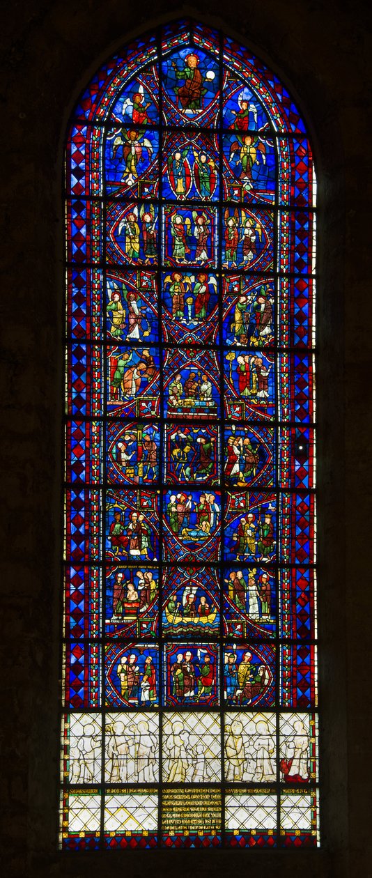 Cathedral of Chartres, farvet glas: liv af apollinær helgen og kor af engle af French School