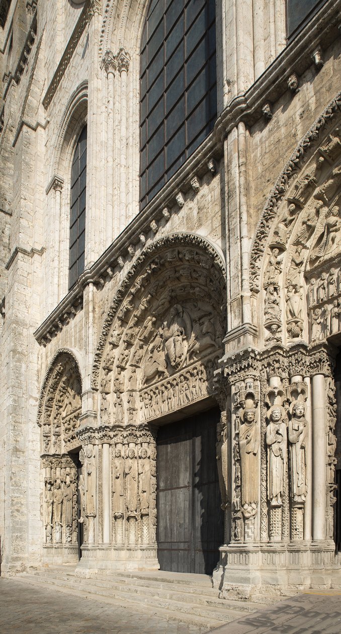 Cathedrale de chartres, portal kongelig facade vest af French School