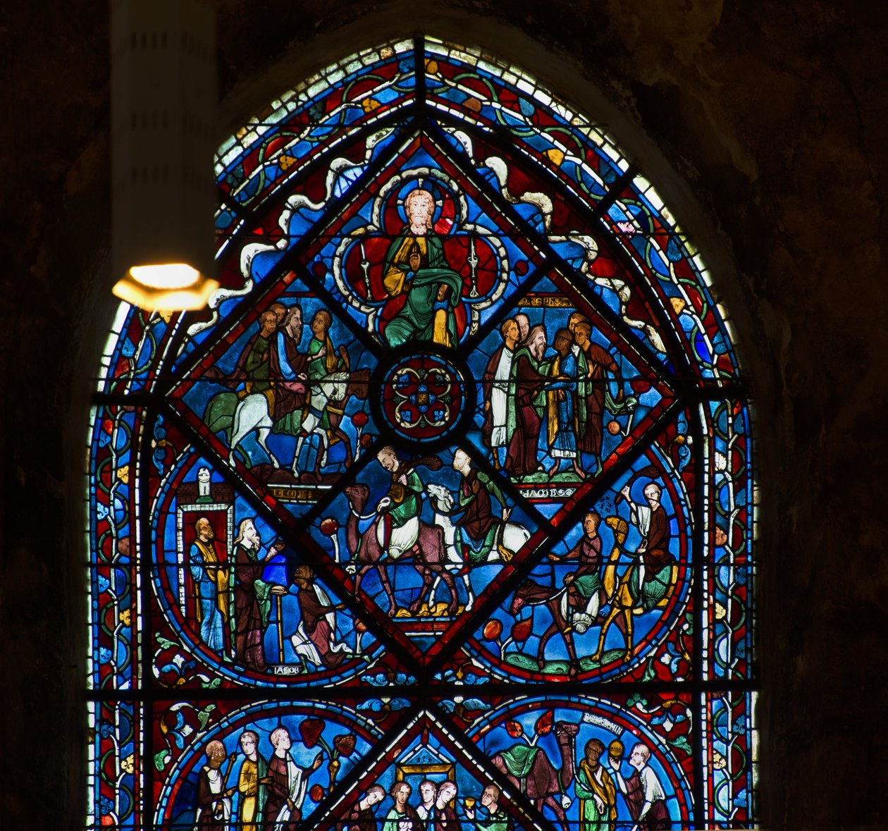 Cathedrale de chartres, farvet glas: Josefs liv, høj detalje af French School