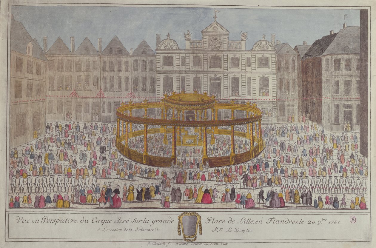 Fejringer i Lille til ære for Dauphins fødsel, 1781 af French School