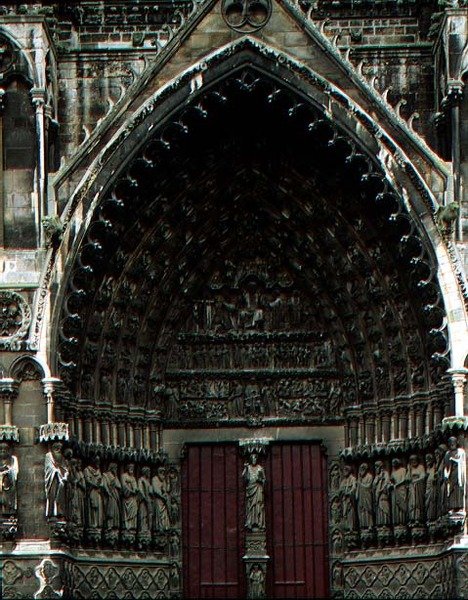 Central portal af vestfacaden, der afbilder den sidste dom (foto) (for detaljer se 94631-32) af French School