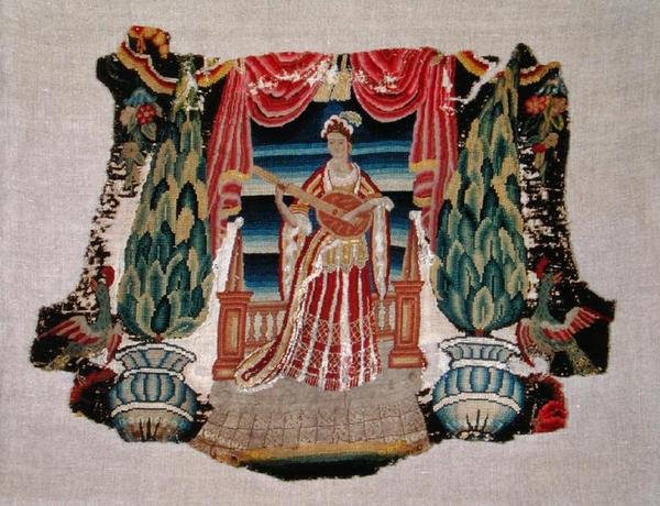 Stolesæde, ca. 1690 (broderi på lærred) af French School
