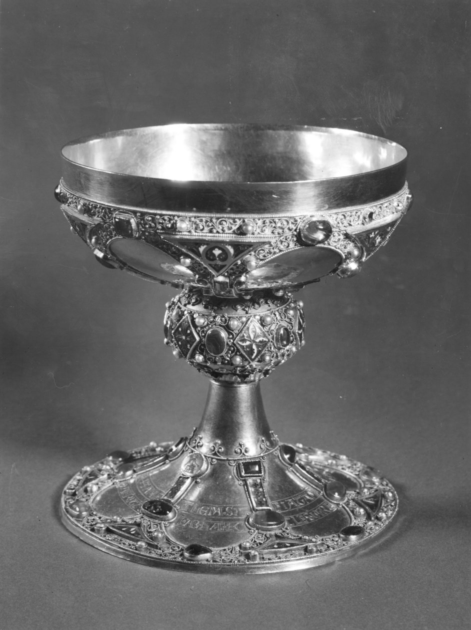 Kalk af St. Remigius (d.533) Biskop af Reims (guld, cloisonne-emalje og perler) af French School
