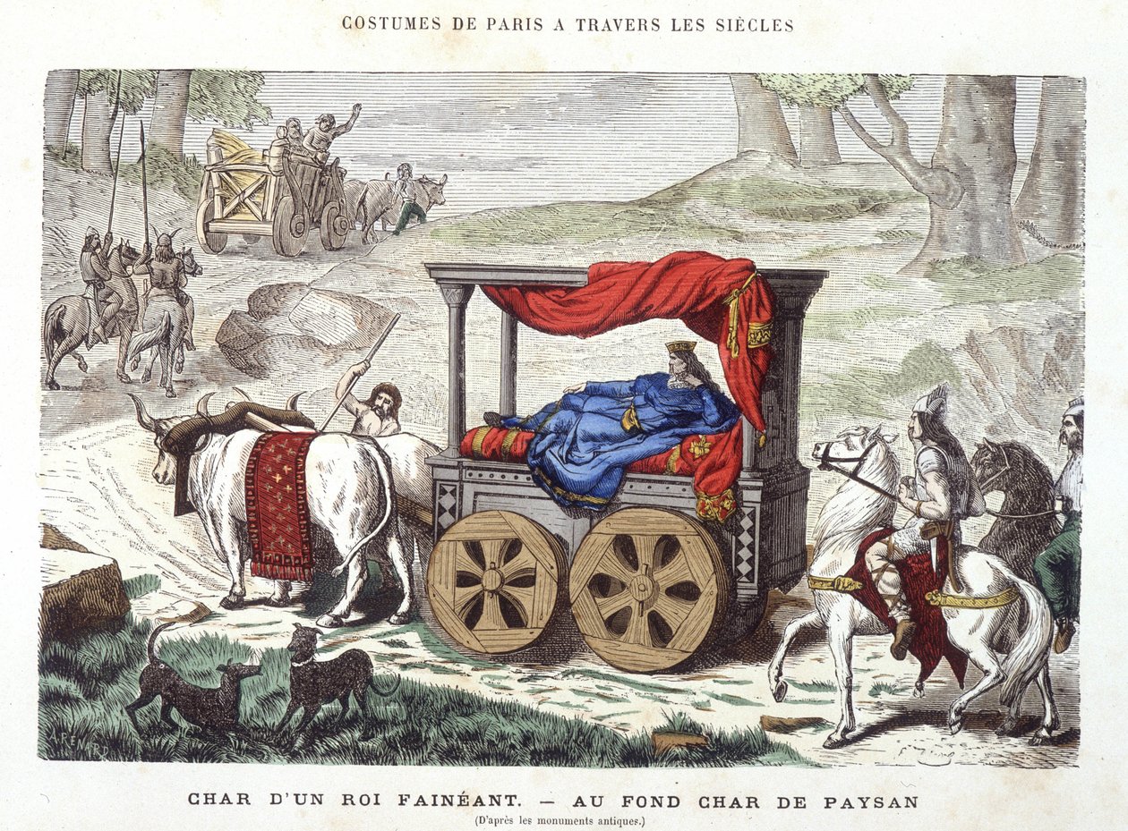 Char af en doven konge og vogn af en bonde - i "Paris gennem århundrederne"" 1881 af French School