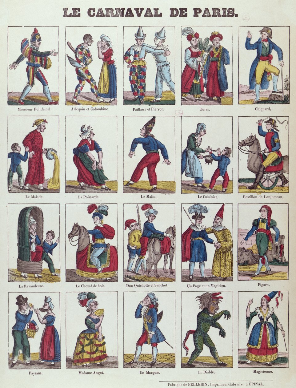 Karnevalet i Paris, ca. 1840 af French School