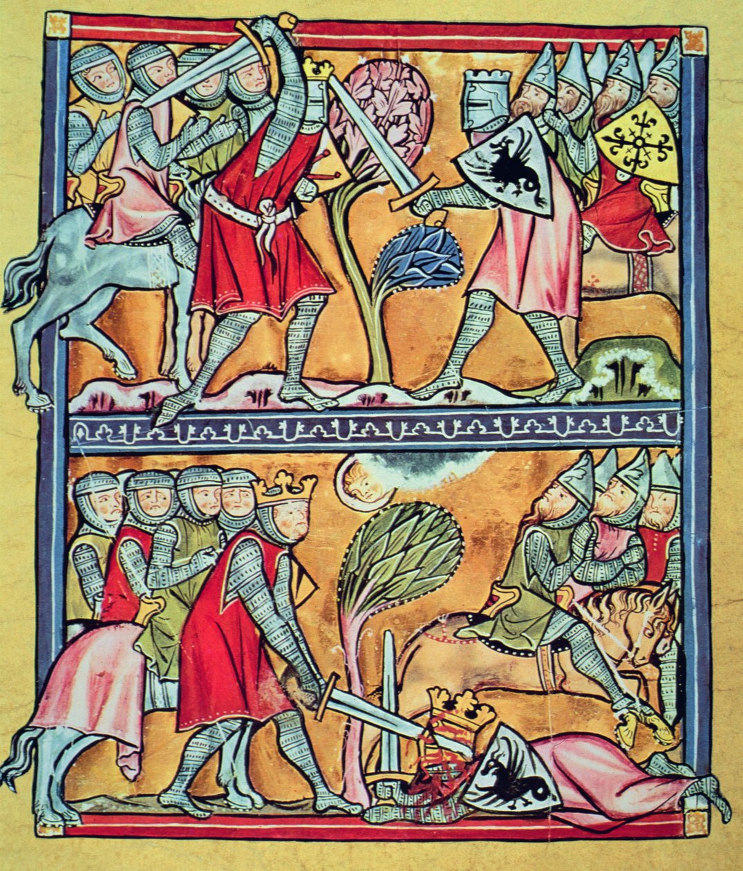 Karl den Store og hans paladiner i kamp mod saracenerne, miniature fra 