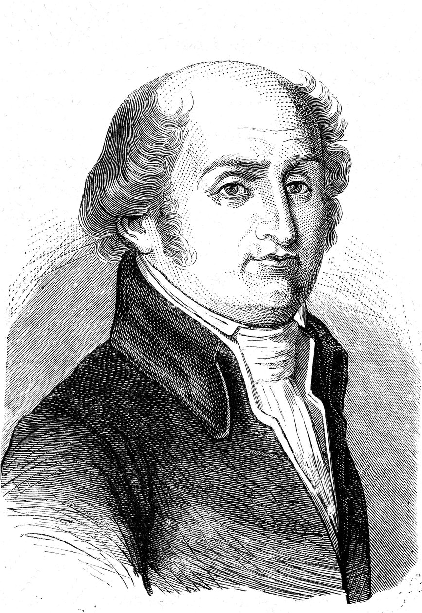 Charles Gilbert ROMME (1750-1795), fransk matematiker, revolutionær og politiker. Indgravering 1868 af French School