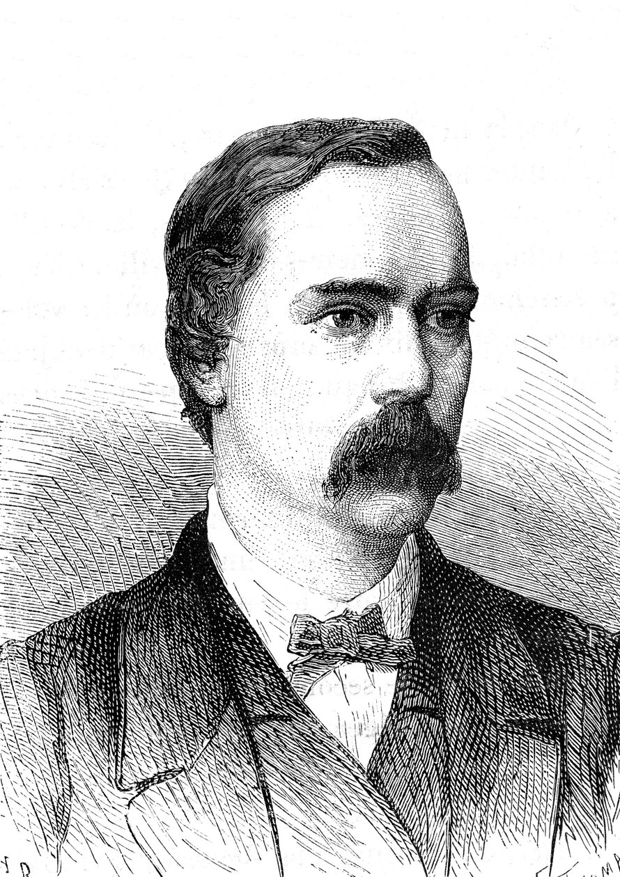 Charles BRIGHT (1832-1888), engelsk ingeniør, installation af det transatlantiske telegrafiske kabel. Indgravering 1868 af French School