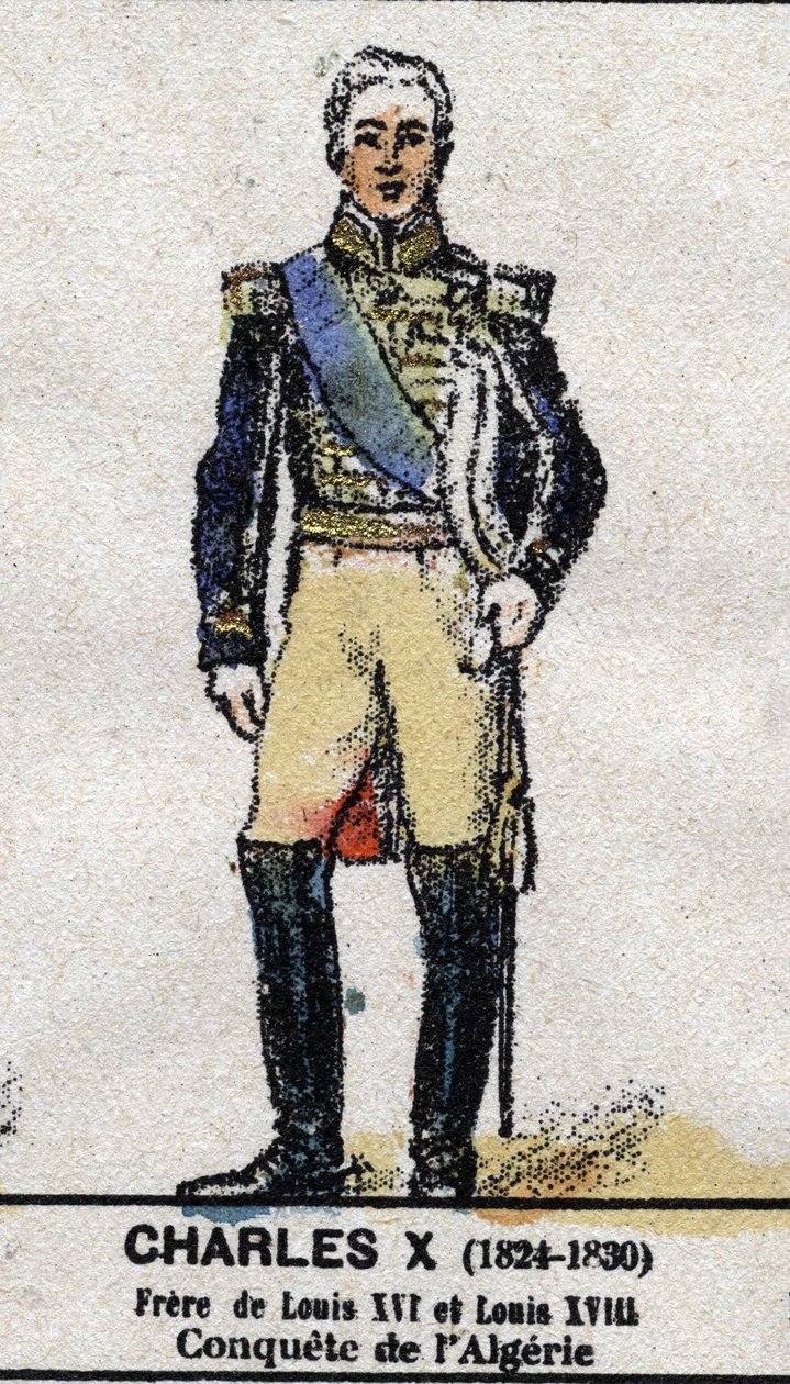 Charles X (1757-1836), konge af Frankrig. I "" Galeriede Kings and Queens of France og berømte karakterer fra 1643 til 1895"" Billede af epinal. af French School