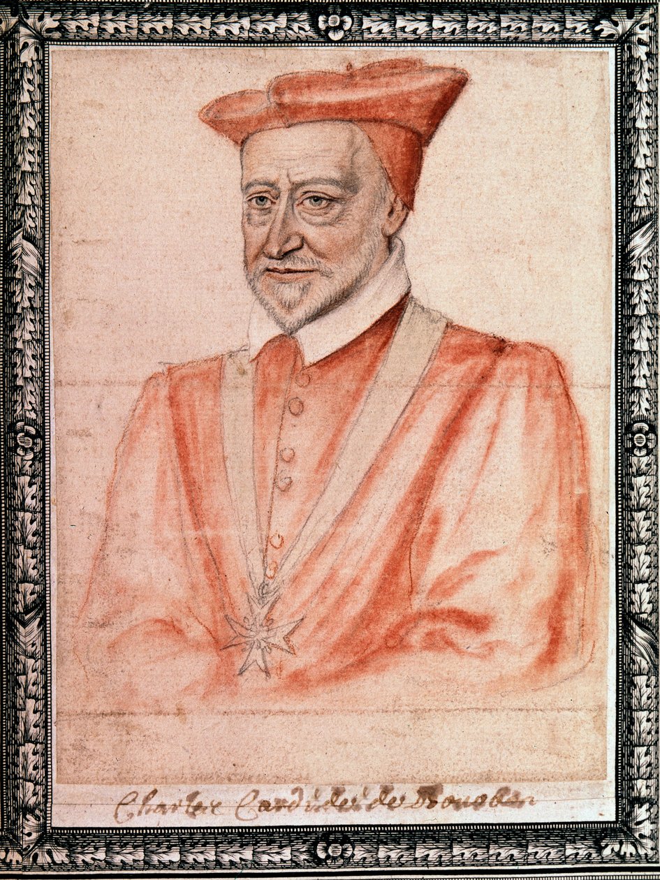 Charles de Bourbon (1523 - 1590), ærkebiskop af Rouen (tegning) af French School