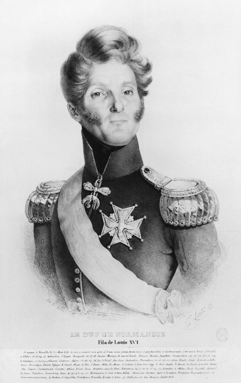 Charles de Bourbon, hertug af Normandiet, eller baron Richemont, prætenender til Frankrigs trone som kong Ludvig XVII, ca. 1831-35 af French School